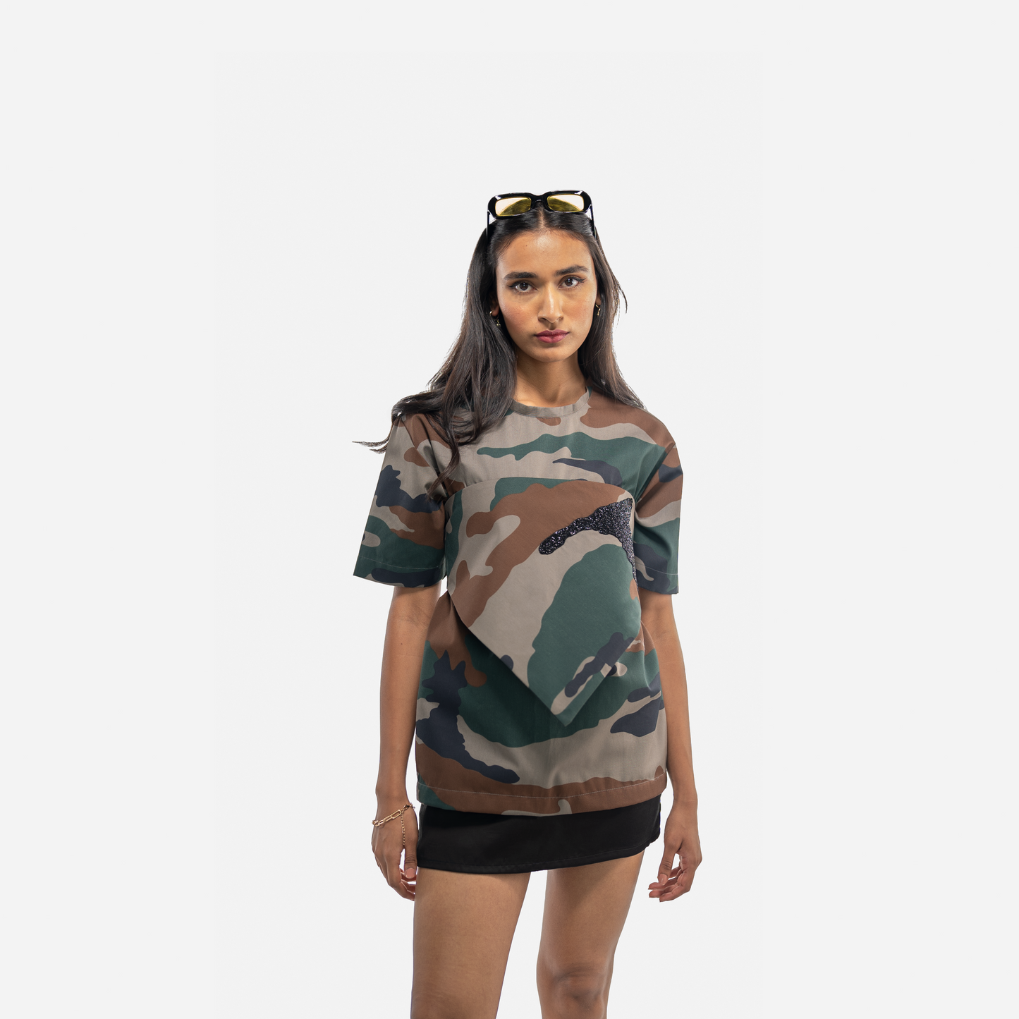 Stellar Camouflage Scarf Top